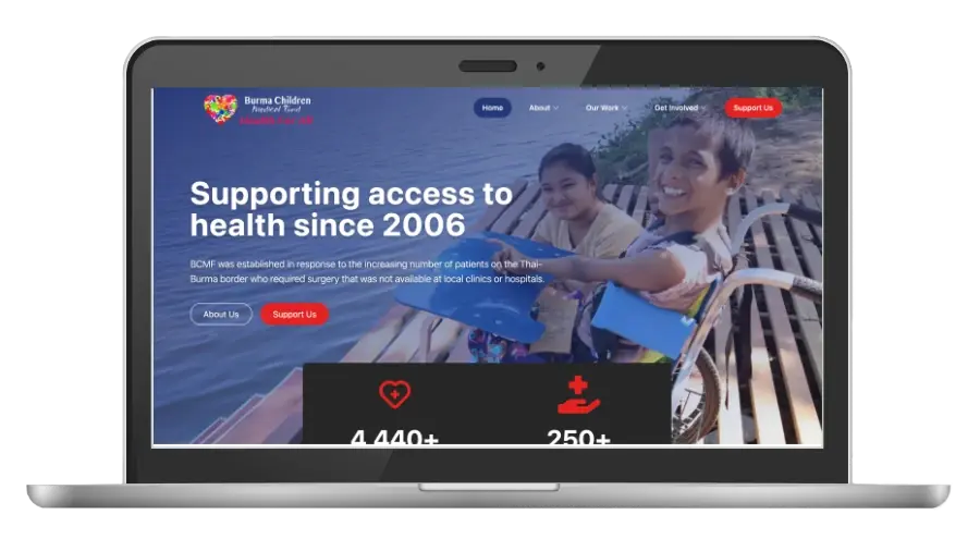 Burma Children Medical Fund website image