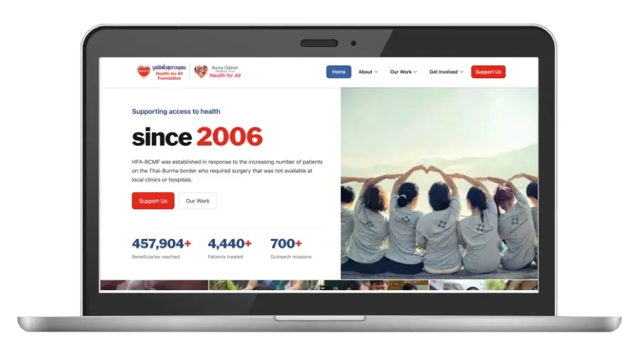 Burma Children Medical Fund website image
