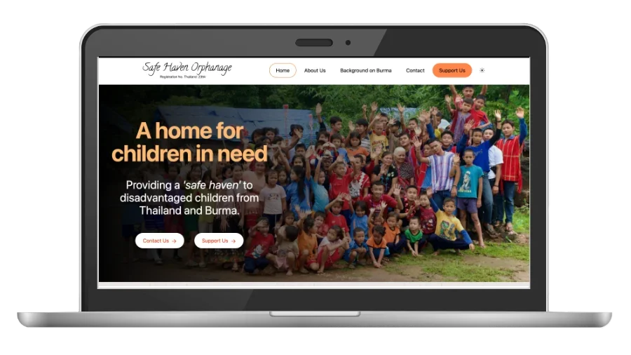 Safe Haven Orphanage Thailand website image