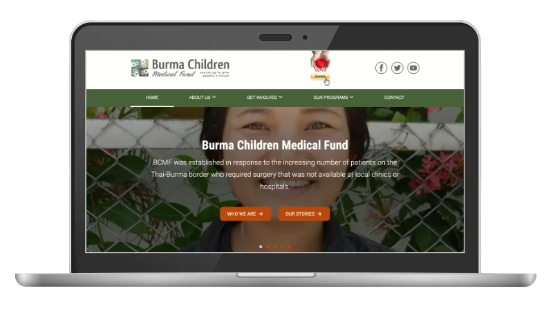 Burma Children Medical Fund website image